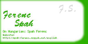 ferenc spah business card